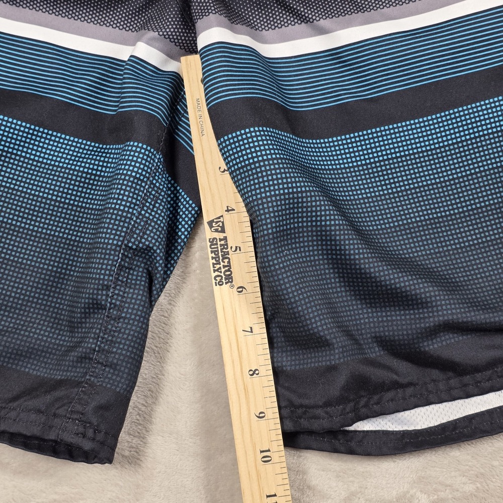 OP Ocean Pacific Mens Surfer Blue Striped Board Swim Shorts Sz M 32-34, Lined - Picture 3 of 9
